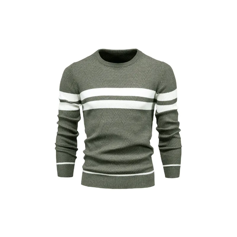 Casual Contrast Color Sweater-8
