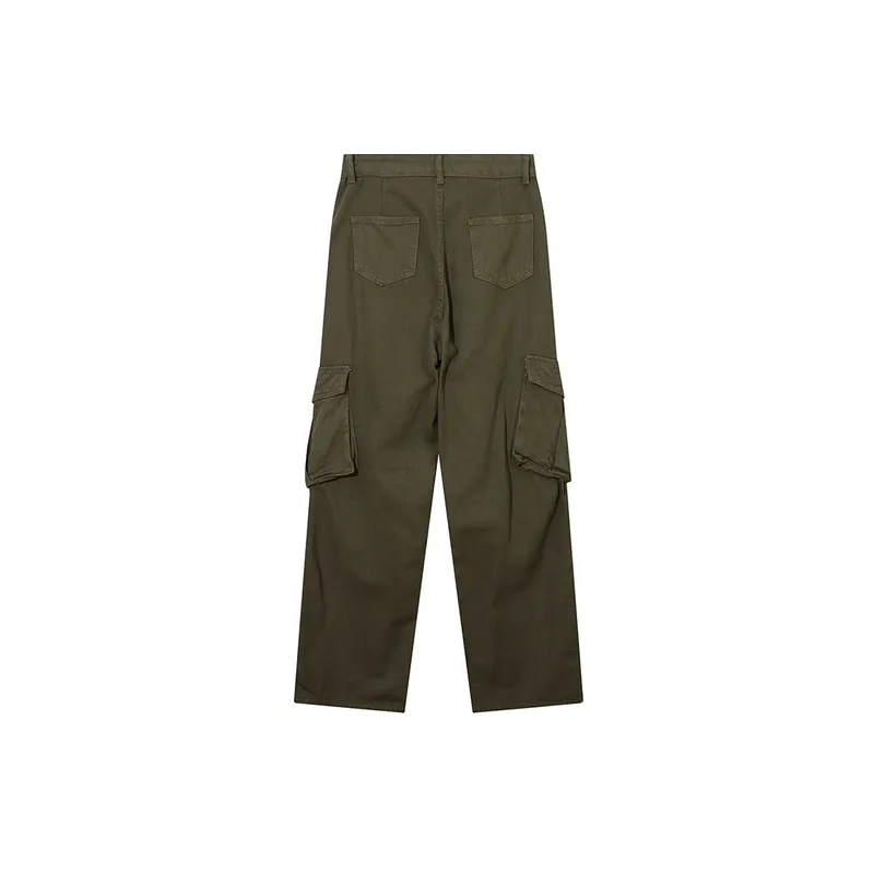 High Street Design Trendy Cargo Casual Straight leg Trousers-1