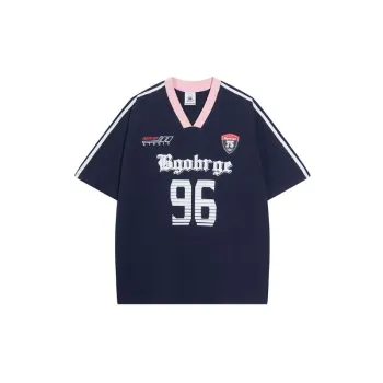 Retro Sports Cotton Blended Fabric T-Shirt