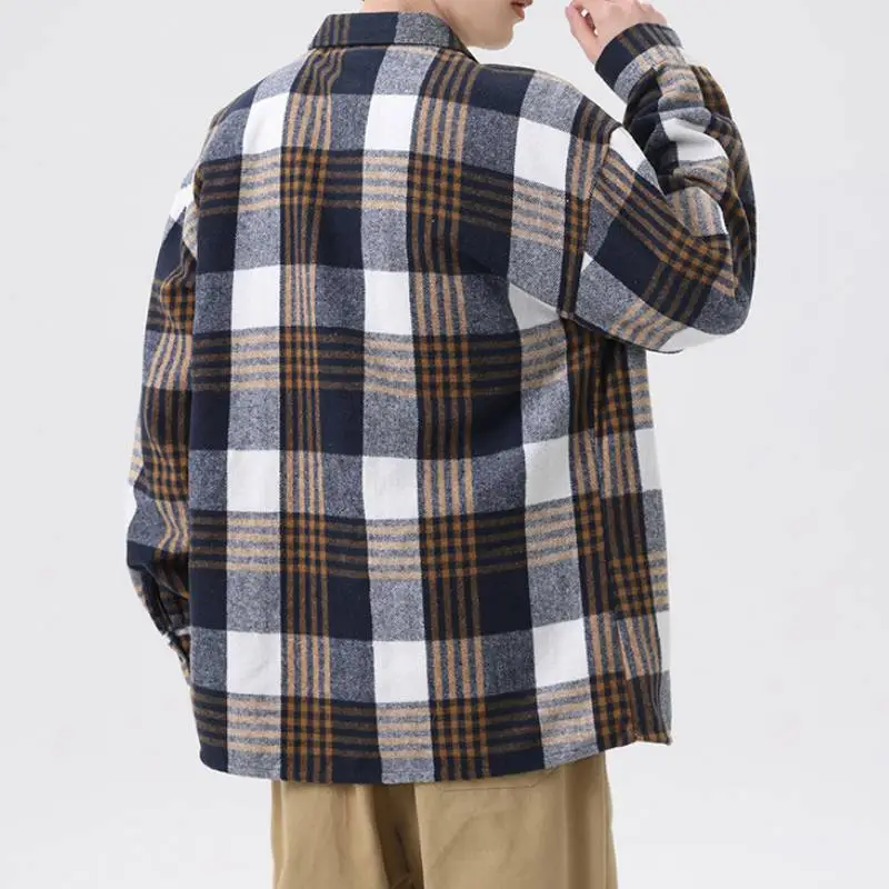 Casual Loose Cotton Blended Fabric Shirt-17