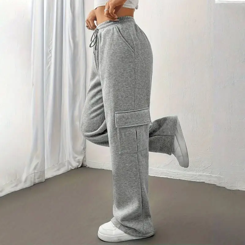 Casual Loose Polyester Sports Pants Women-2