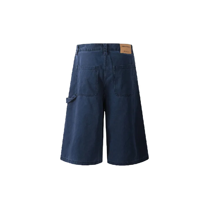 Retro Casual Cotton Blended Fabric Cargo Shorts-5