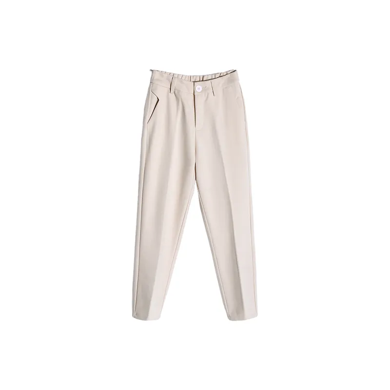Simple Maximum Comfort Cotton Suit Trousers Women-6