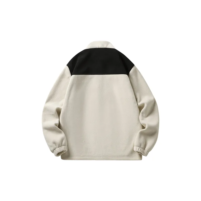 Zipper Loose Polyester Velvet Jacket-5