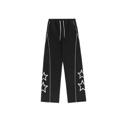 Vintage Star Printed Sports Ins Loose Straight Pants