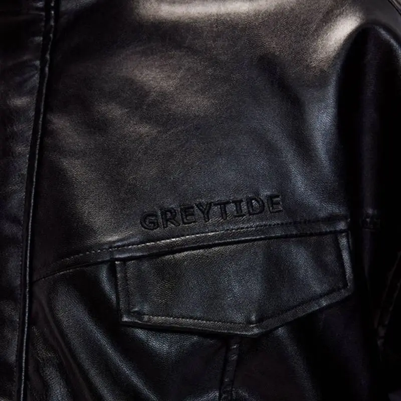 Funky Loose Leather Jacket-5