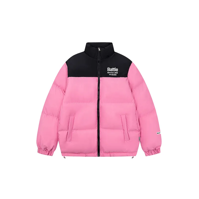 Basics Plain Blended Synthetic Fabrics Quilted Jacket-0