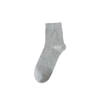 Casual Plain 100% Cotton Mid Calf Sock