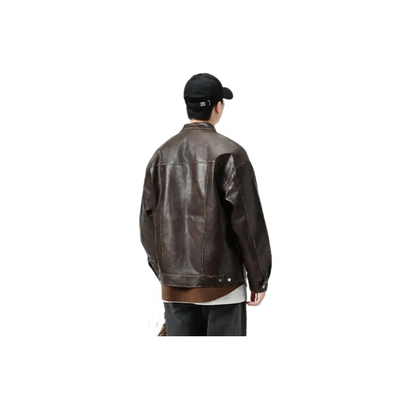 Cool Loose PU Leather Jacket-3