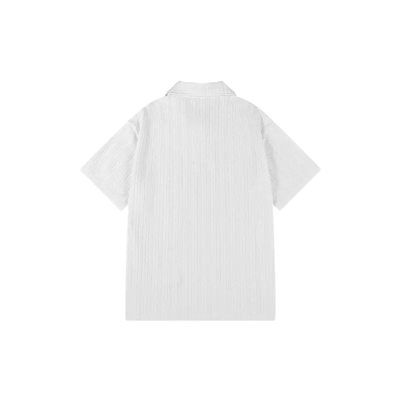 Basics Loose Blended Synthetic Fabrics T Shirt-3