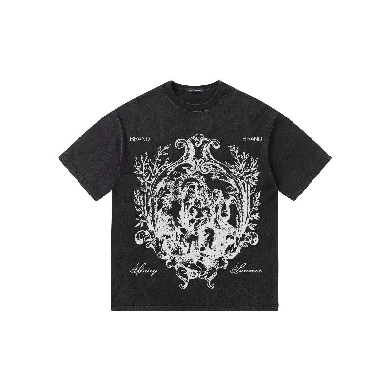 Retro Washed 100% Cotton T Shirt-2