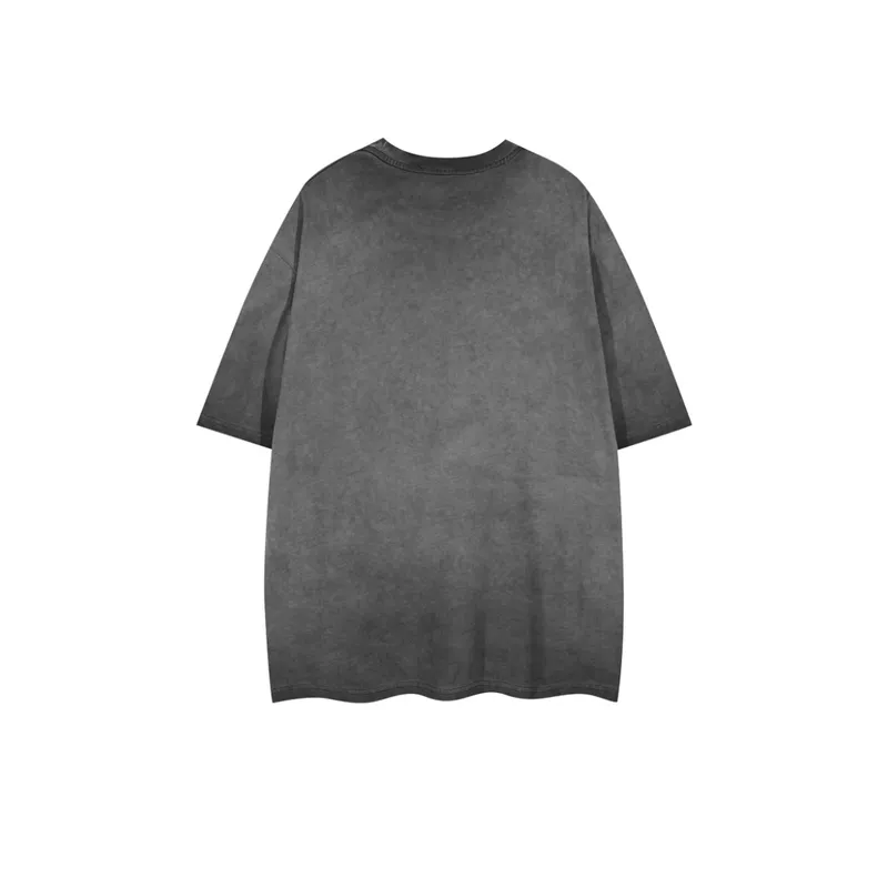 Retro Style Print Washed Sports T Shirt-7