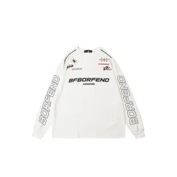 Tide Street Racing Style Letter Printing Long Sleeved T Shirt swag OOTD