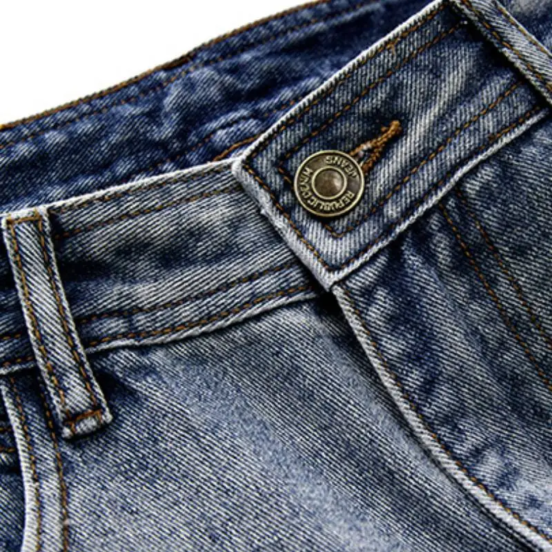 Casual Plain Denim Shorts-4