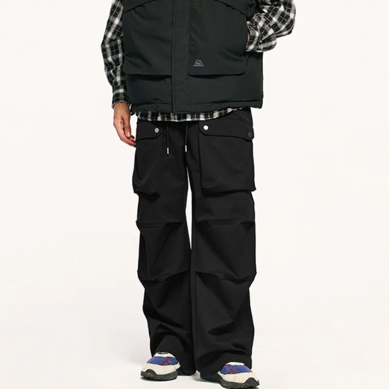 Casual Loose Polyester Cargo Pants-3