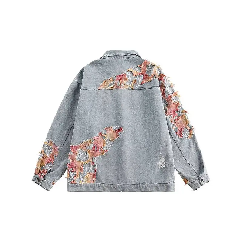 Ripped Loose Denim Jacket-1