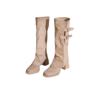 Fashionable Metal Knee High Boots
