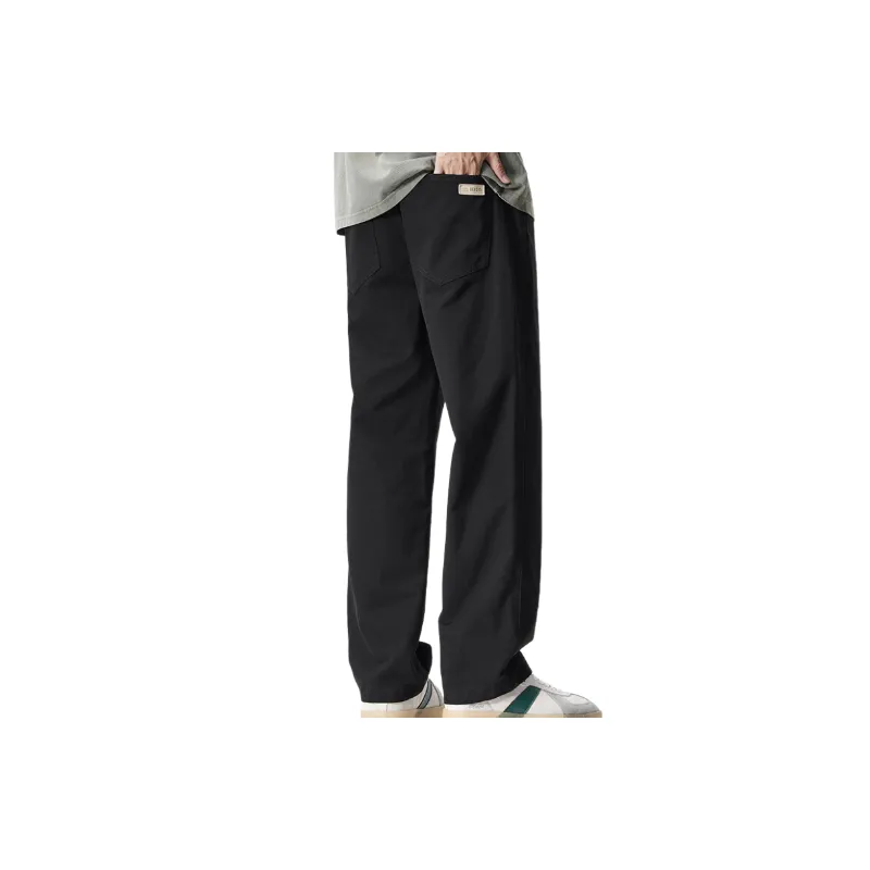 Retro Straight Leg Cotton Casual Pants-5
