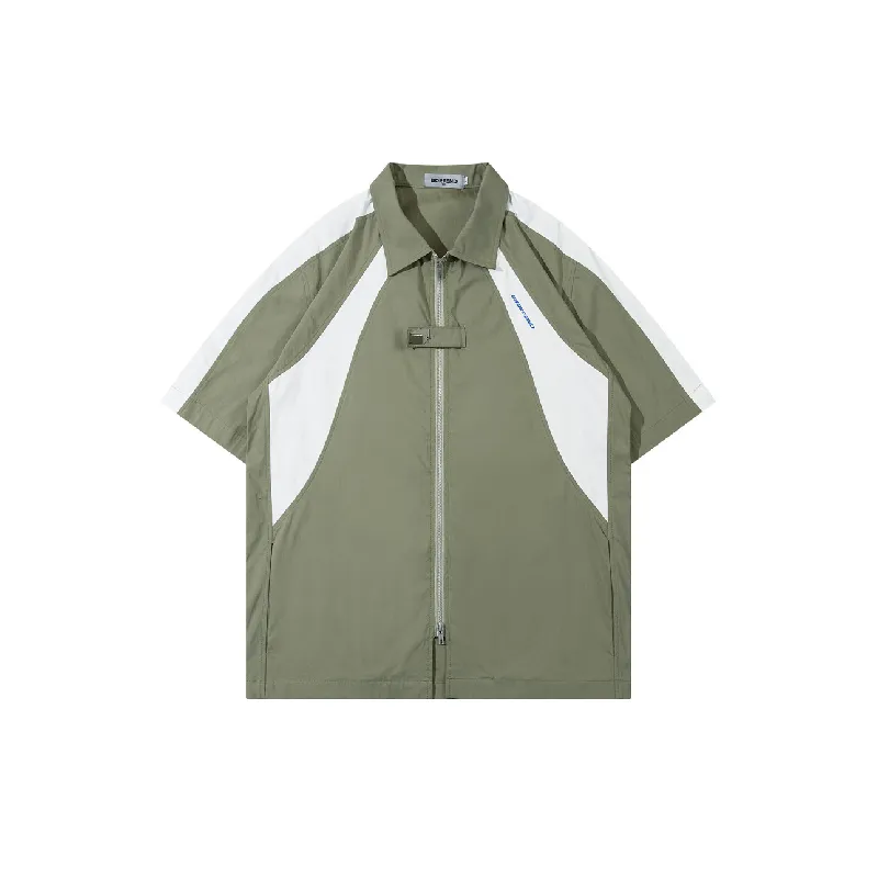 Casual Contrast Color Linen Blend Fabric Shirt