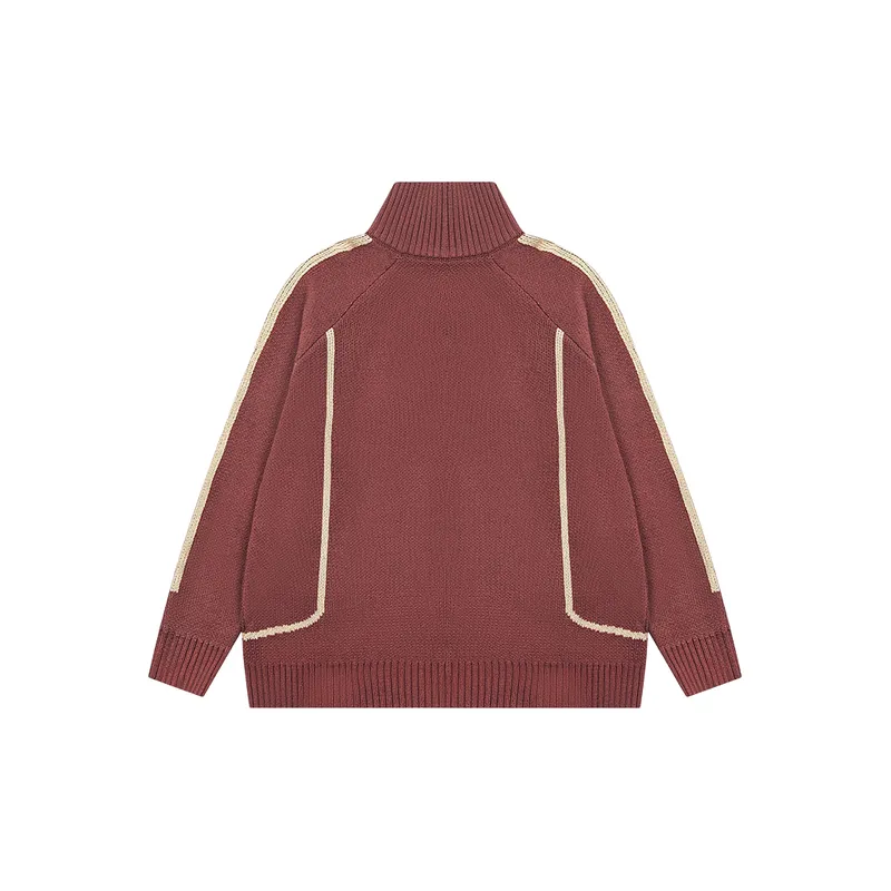 Zipper Embroidery Cotton Blended Fabric Knitwear-7