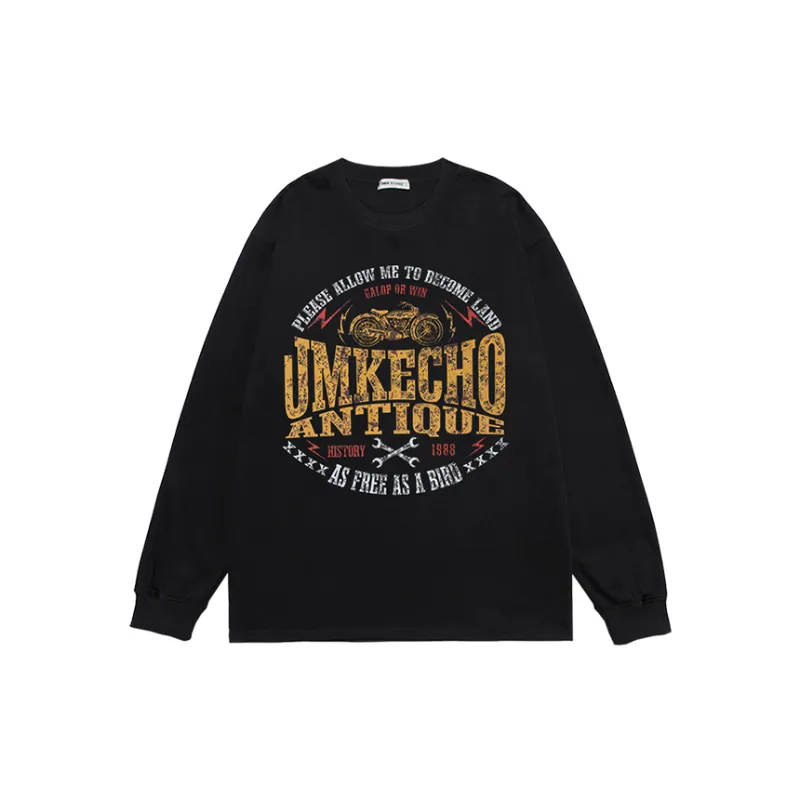 Trendy Vintage Washed Long Sleeve Crewneck Hoodie-3
