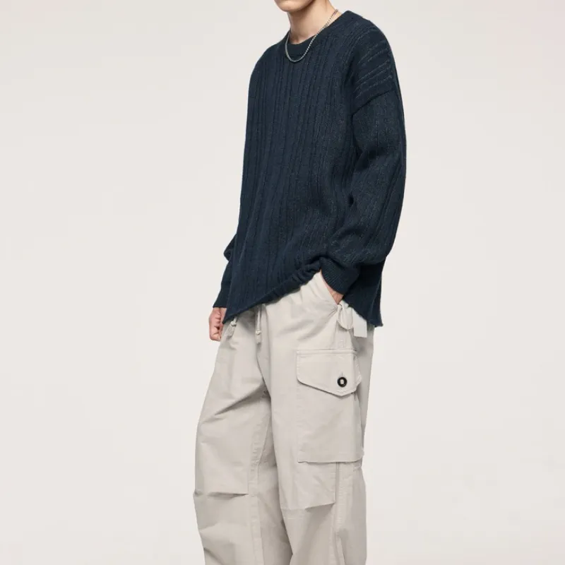 Fashion Loose Warm Plain Sweater-6