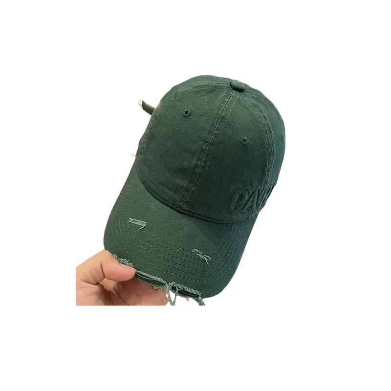 Washed Loose Peaked Cap-1