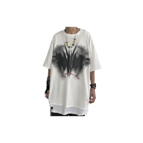 Dark High Street Funeral Abstract Pattern Printed Loose Short-sleeved T-shirt