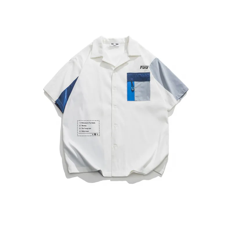Contrast Color Stitching Half Sleeved Shirt-0