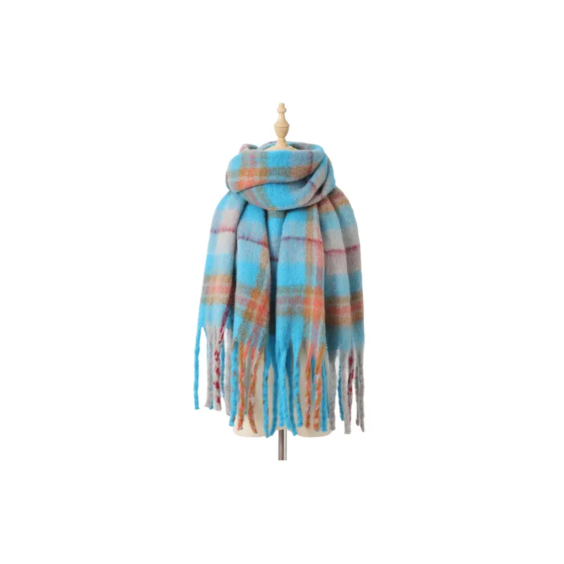 Casual Plaid Knit Scarf-4