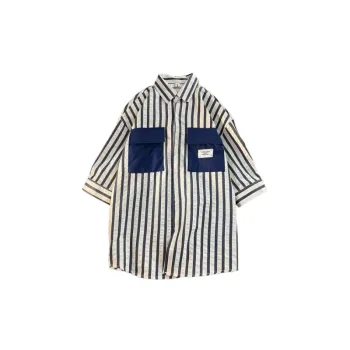 Striped Mid Sleeve Printed Quarter Sleeved Shirt