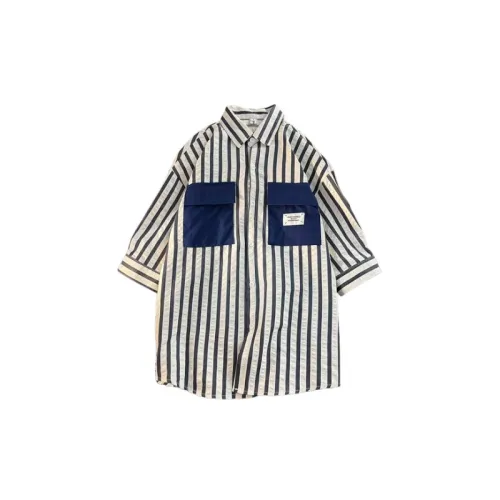 Striped Mid Sleeve Printed Quarter Sleeved Shirt