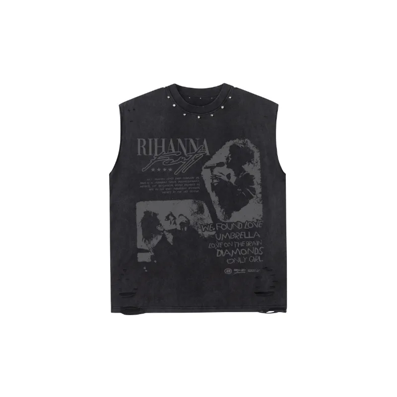 Retro Washed Distressed Vest-0