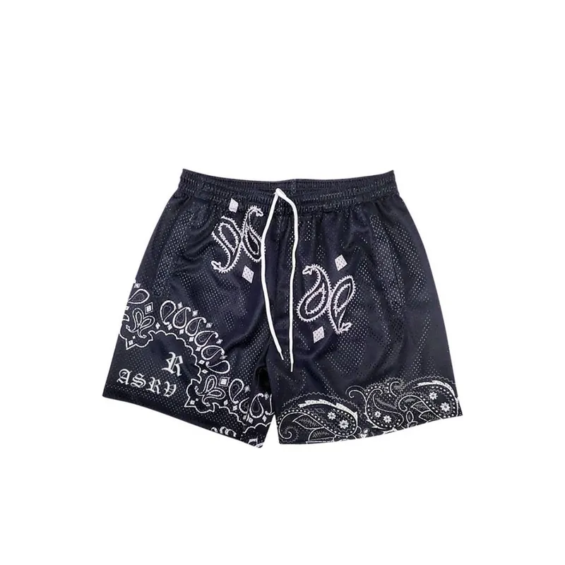 Mesh Outerwear Elastic Waist Shorts-1