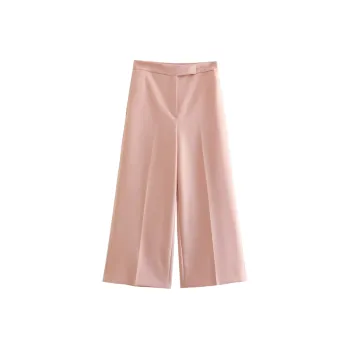 Simple Basics Polyester Casual Pants Women