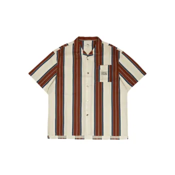 Short Sleeved Casual Hawaiian Striped Shirt