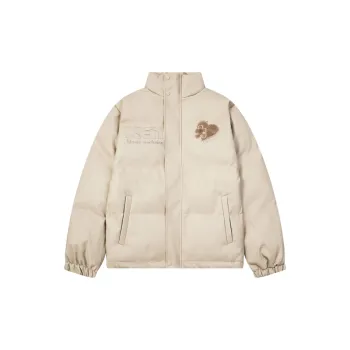 Embroidery Loose Blended Synthetic Fabrics Quilted Jacket