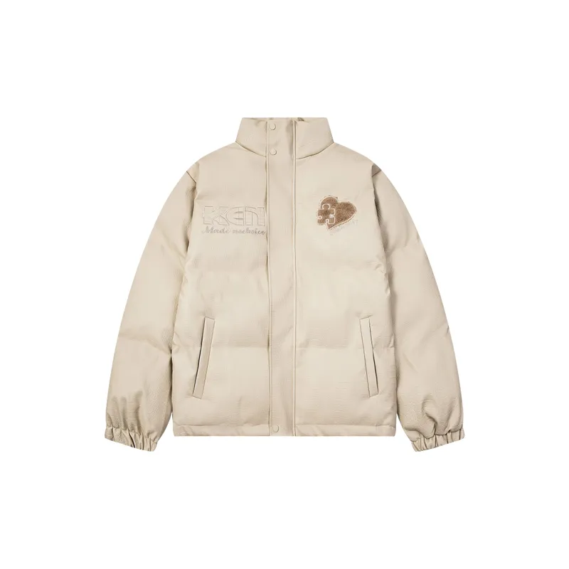 Embroidery Loose Blended Synthetic Fabrics Quilted Jacket-4
