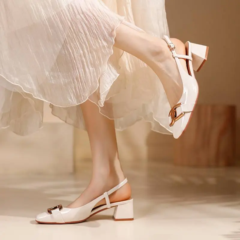 Simple Metal Mary Jane Shoes-1
