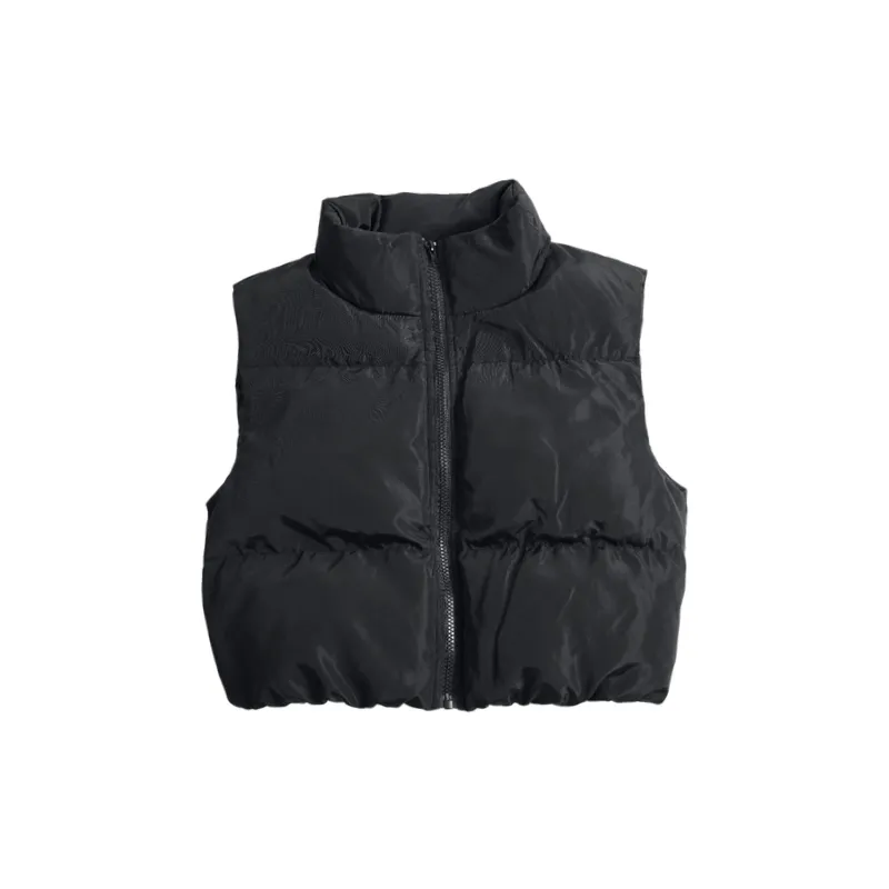 Casual Cropped Polyester Vest Women-0
