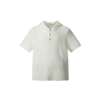 Fashionable Hollow Out Blended Synthetic Fabrics Polo