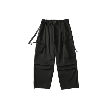 Solid Color Zipper Pocket Decor Multi functional Work Pants