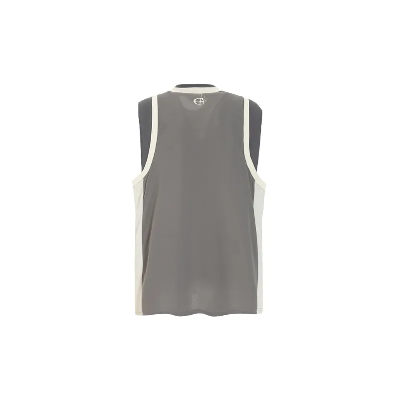 Breathable Mesh Fake Two Piece Letters Printed T Shirt-5