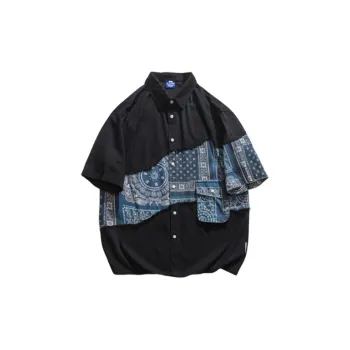 Loose Casual Patchwork Printed Shirt