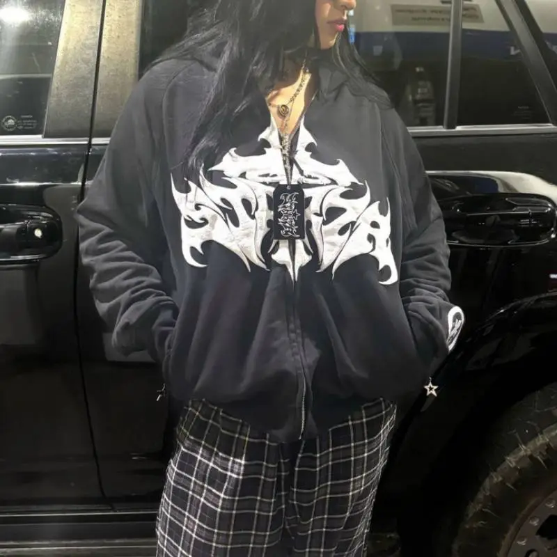 Street Print Zipper Sweatshirt-4