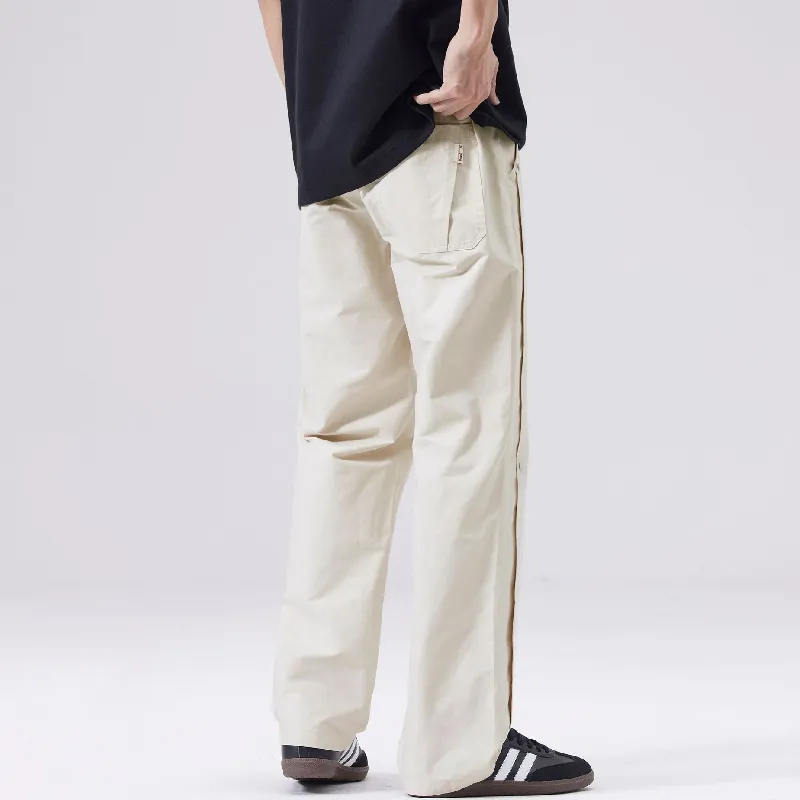 Straight Leg Casual Cotton Casual Pants-2