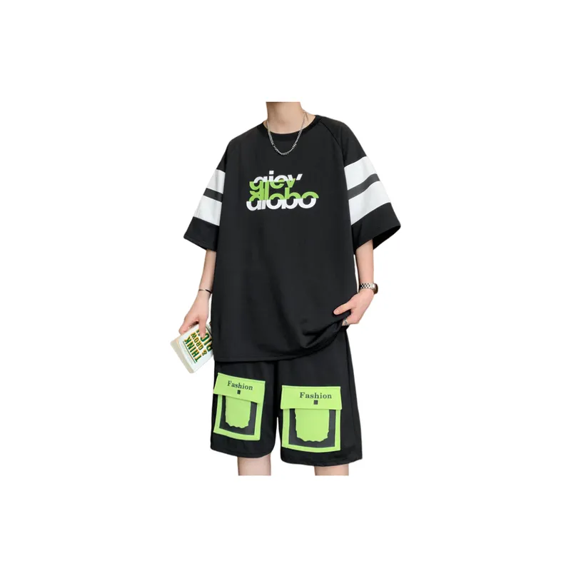 Trendy Short Sleeved Sports Suit-7