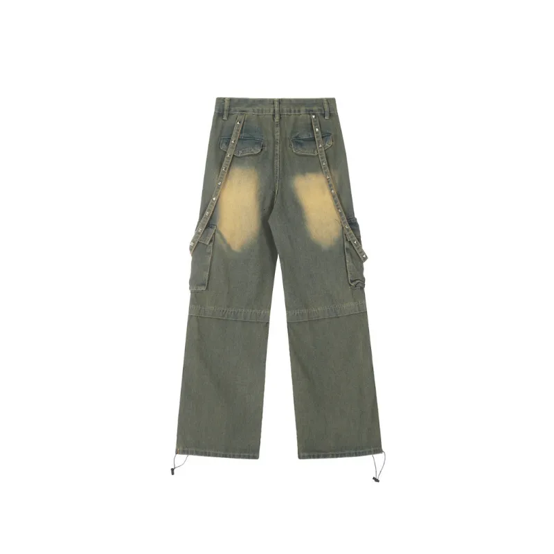 Trendy Loose Multi Pocket Jeans-2