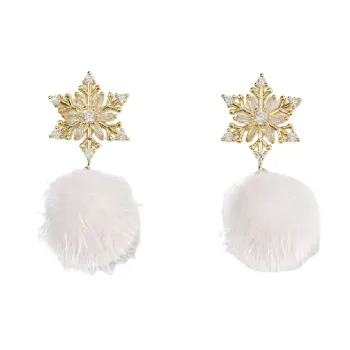 Cute Christmas Pom Pom Earring
