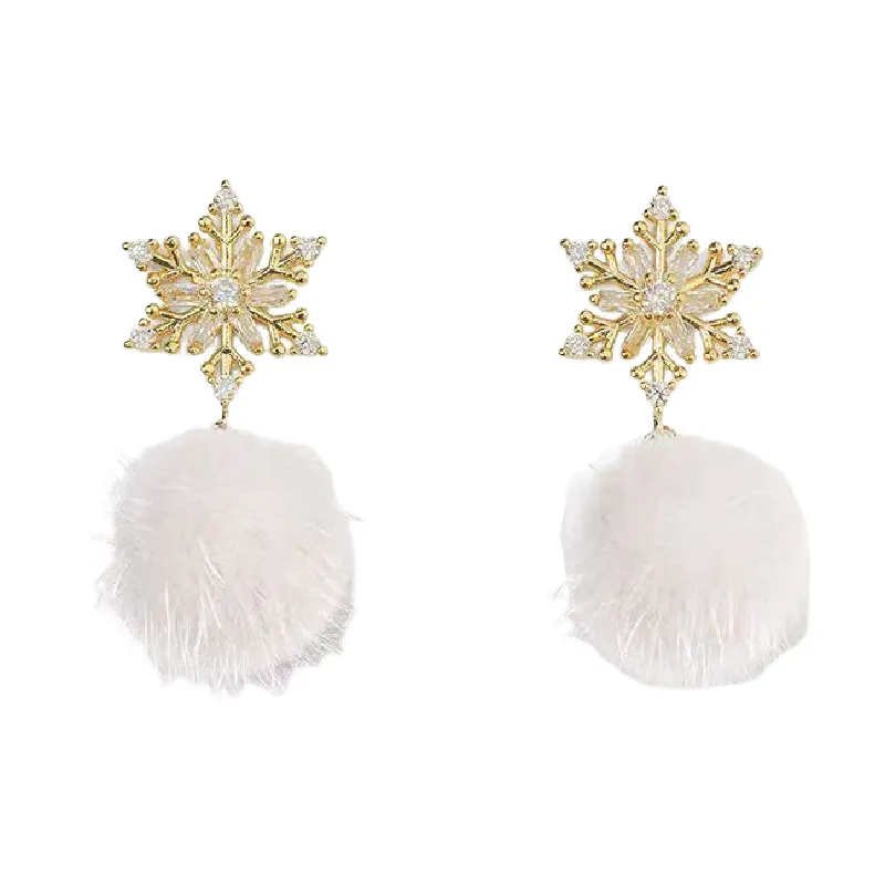 Cute Christmas Pom Pom Earring-0